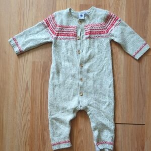 Petit Bateau Cream and Red Footies for Cozy Comfort